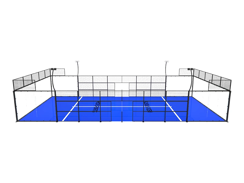 panoramic padel tennis court side view