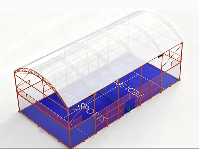 premium panoramic padel court with roof (all weather 20x10m)