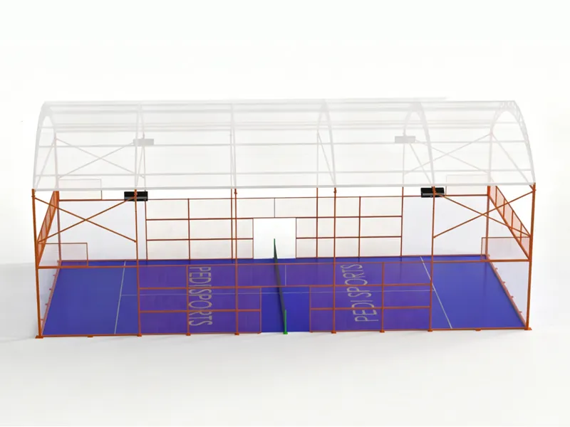 premium panoramic padel court with roof (all weather 20x10m)