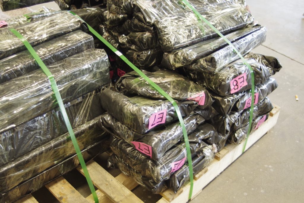 Padel court column packed for international shipment