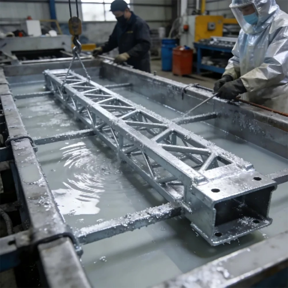hot dip galvanizing process for padel court steel structure