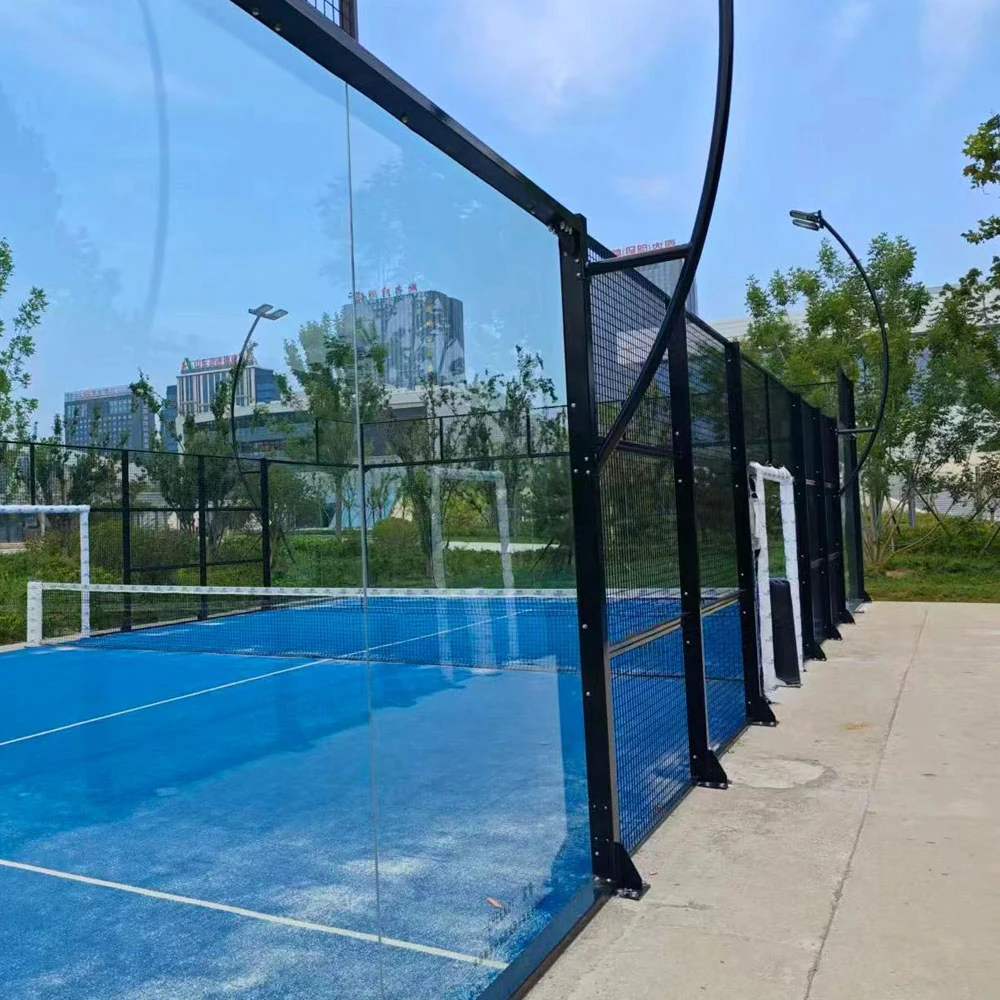 classic padel court with a 20 × 10 m steel frame designed for sports facilities and commercial use.